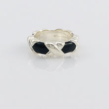 Load image into Gallery viewer, Tiffany &amp; Co. Black Enamel Wide Signature Ring
