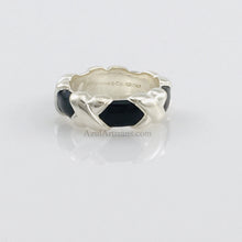 将图片加载到图库查看器，Tiffany &amp; Co. Black Enamel Wide Signature Ring
