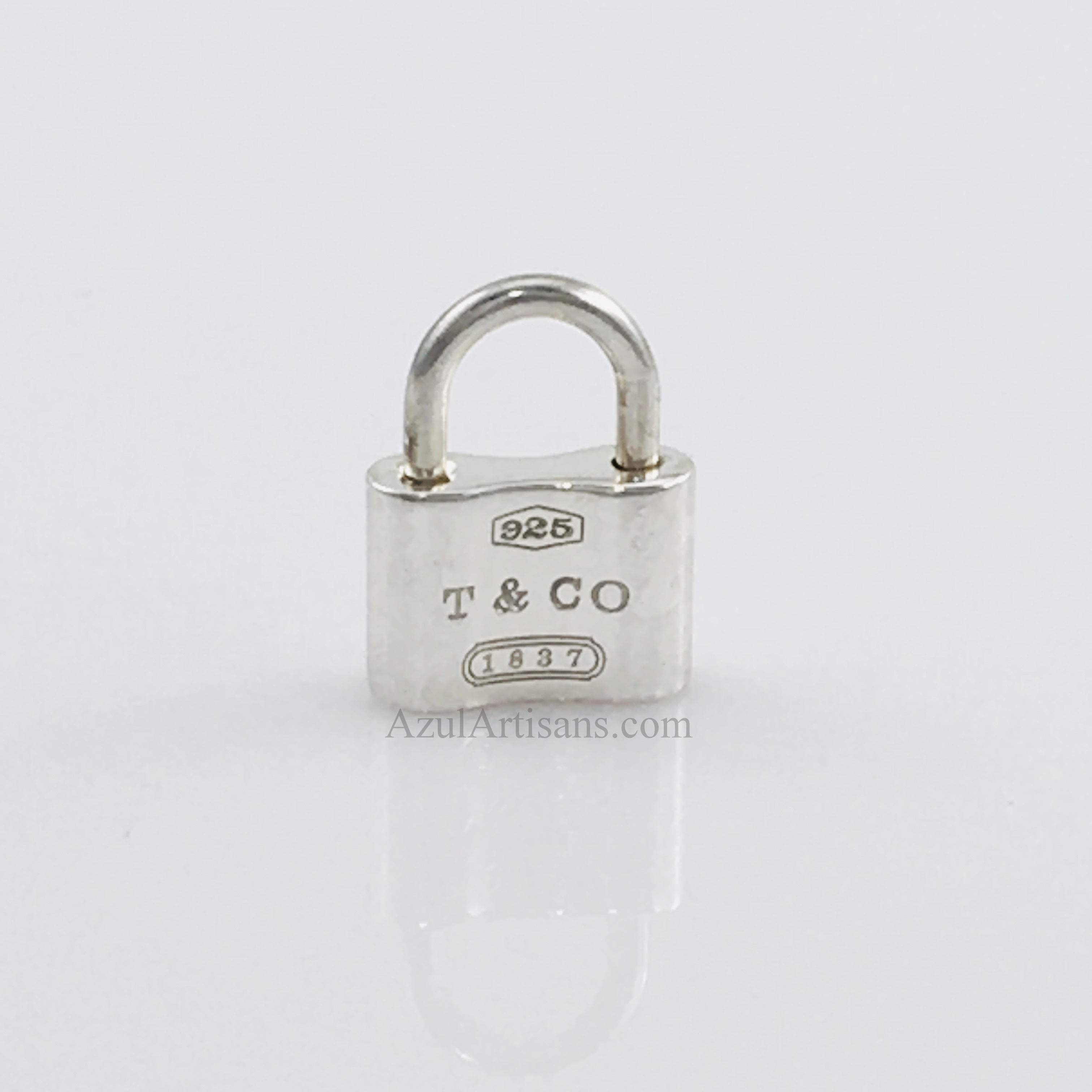 Tiffany and Co Silver 1837 Round Circle Padlock Pendant Charm 