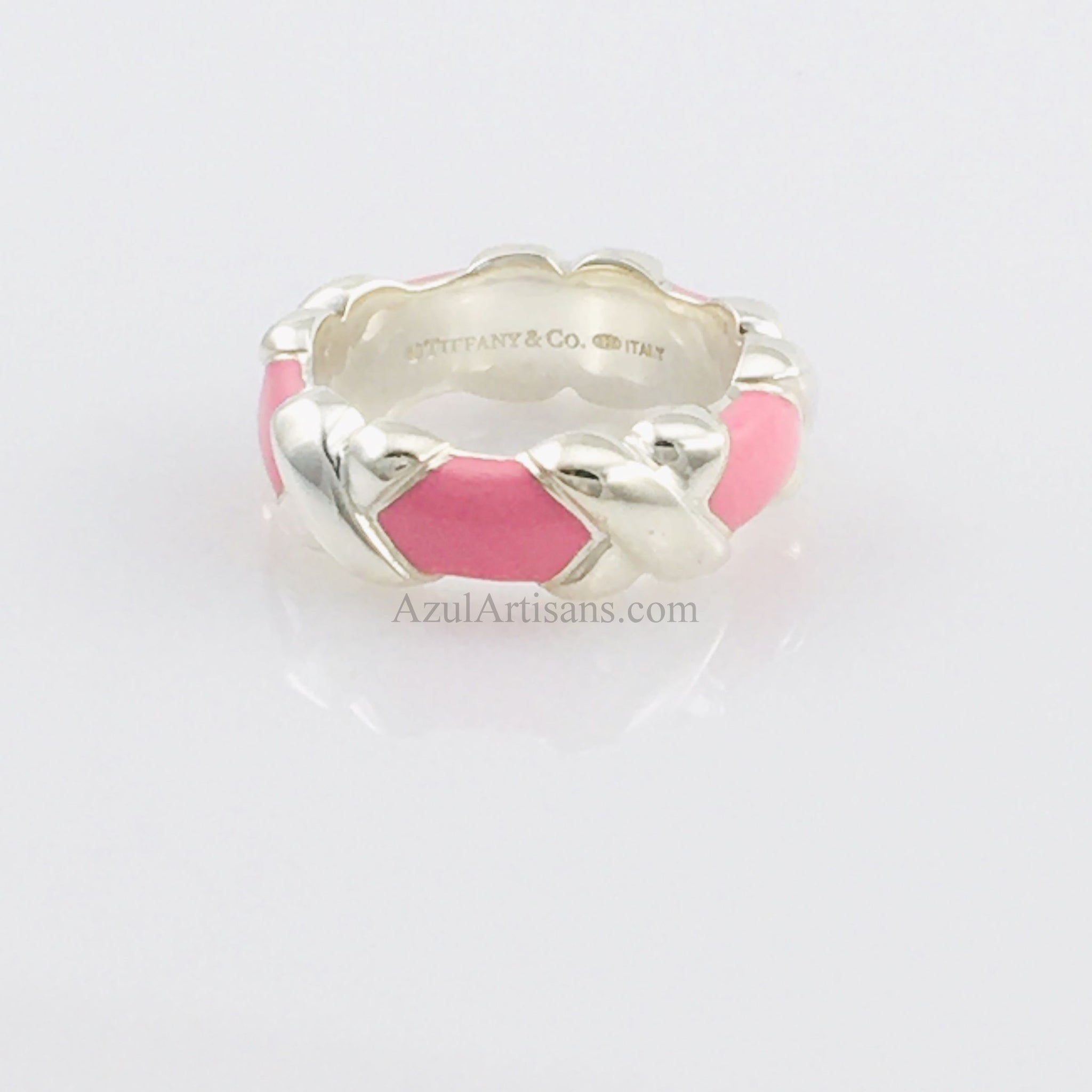 Tiffany pink enamel ring Clearance